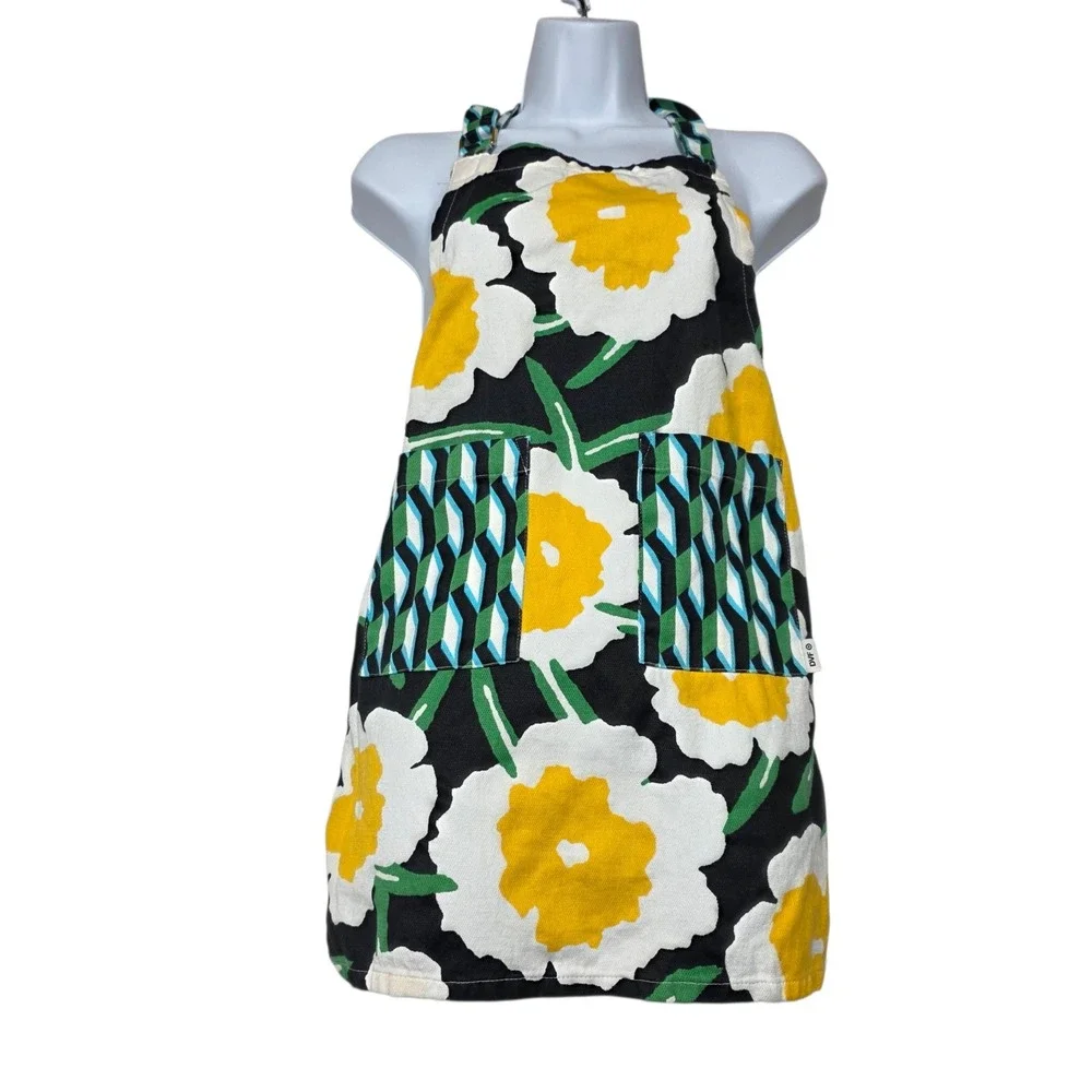 Diane Von Furstenberg Apron Womens OS Multi Floral Geo Target Collection Cotton